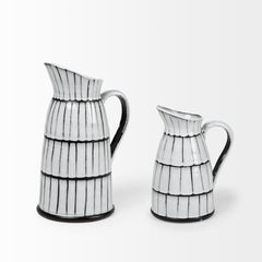 Lome White/Black Small Ceramic Jug - Ornate Home