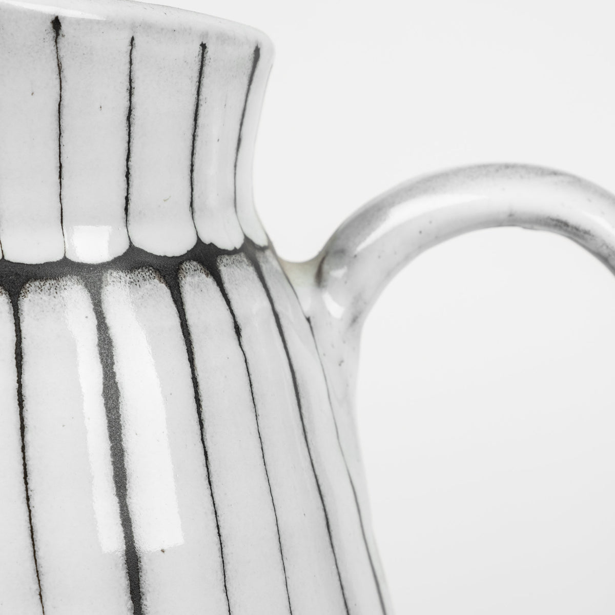 Lome White/Black Small Ceramic Jug - Ornate Home