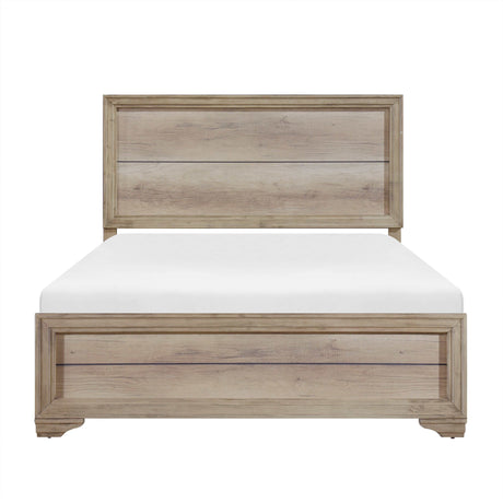 Lonan Natural Finish Queen Panel Bed - Ornate Home
