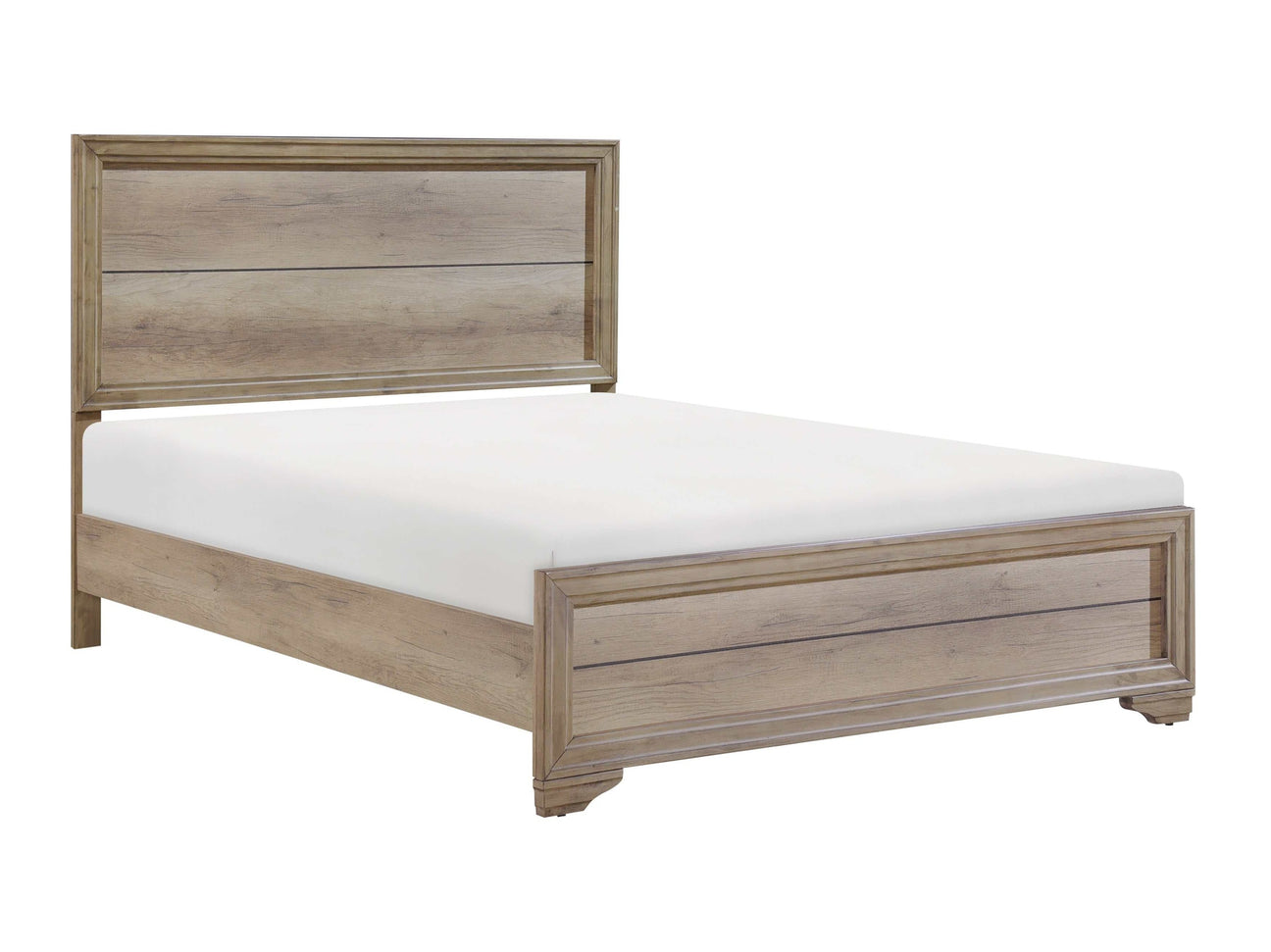 Lonan Natural Finish Queen Panel Bed - Ornate Home