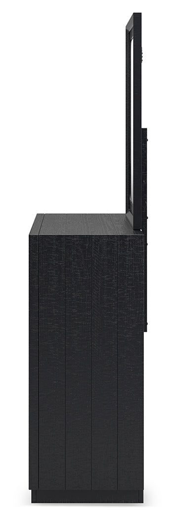 Londer Black Dresser and Mirror (Online Special Price) - Ornate Home