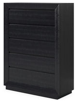 Londer Black Five Drawer Chest - Ornate Home