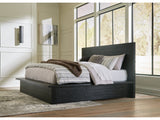 Londer Black King Panel Bed - Ornate Home