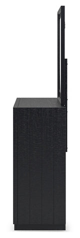 Londer Black Queen Panel Bed, Dresser and Mirror (Online Special Price) - Ornate Home