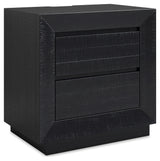 Londer Black Two Drawer Nighstand - Ornate Home