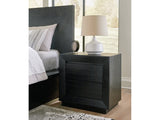 Londer Black Two Drawer Nighstand - Ornate Home