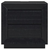 Londer Black Two Drawer Nighstand - Ornate Home
