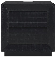 Londer Black Two Drawer Nighstand - Ornate Home