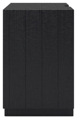 Londer Black Two Drawer Nighstand - Ornate Home