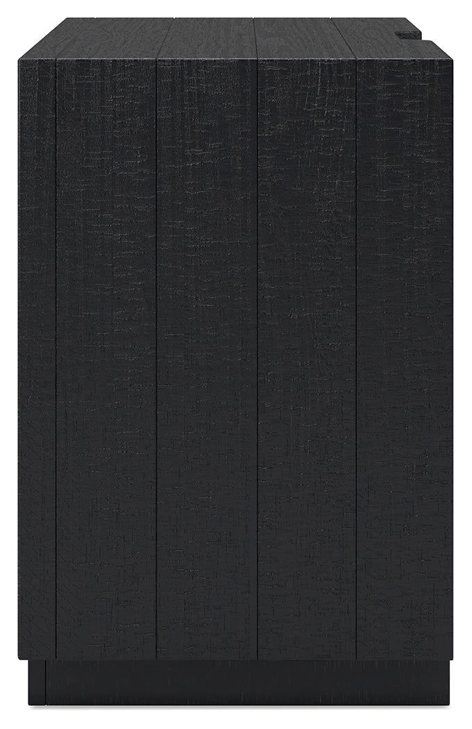 Londer Black Two Drawer Nighstand - Ornate Home