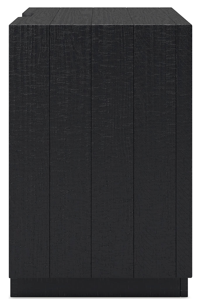 Londer Black Two Drawer Nighstand - Ornate Home