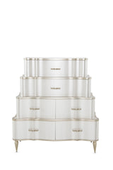 London Place Creamy Pearl 6-Drawer Tiered Chest - Ornate Home