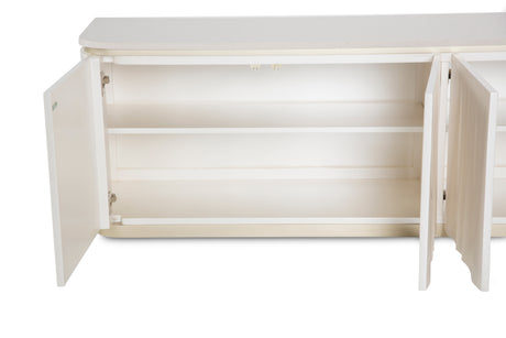 London Place Creamy Pearl Media Cabinet - Ornate Home