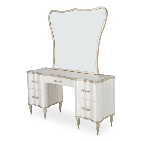 London Place Creamy Pearl Vanity Mirror - Ornate Home