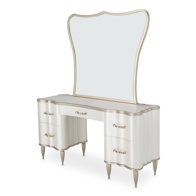 London Place Creamy Pearl Vanity with Mirror - Ornate Home