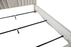London Place Creamy Pearl Velvet Panel Bed - Ornate Home