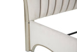 London Place Creamy Pearl Velvet Panel Bed - Ornate Home