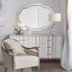 London Place Creamy Pearl Wall Mirror - Ornate Home