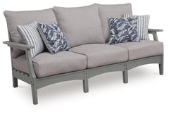 Lone View Bay Gray Outdoor Sofa with Cushion - Ornate Home