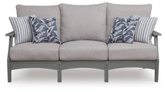Lone View Bay Gray Outdoor Sofa with Cushion - Ornate Home