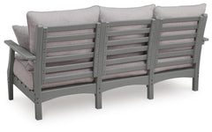 Lone View Bay Gray Outdoor Sofa with Cushion - Ornate Home