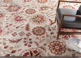 Longford Beige Floral Wool Carpet - Ornate Home