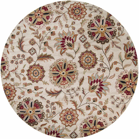 Longford Beige Floral Wool Carpet - Ornate Home