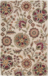 Longford Beige Floral Wool Carpet - Ornate Home