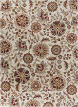 Longford Beige Floral Wool Carpet - Ornate Home