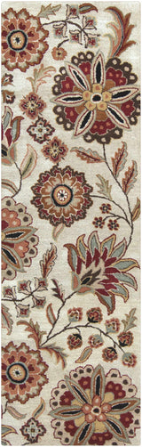 Longford Beige Floral Wool Carpet - Ornate Home