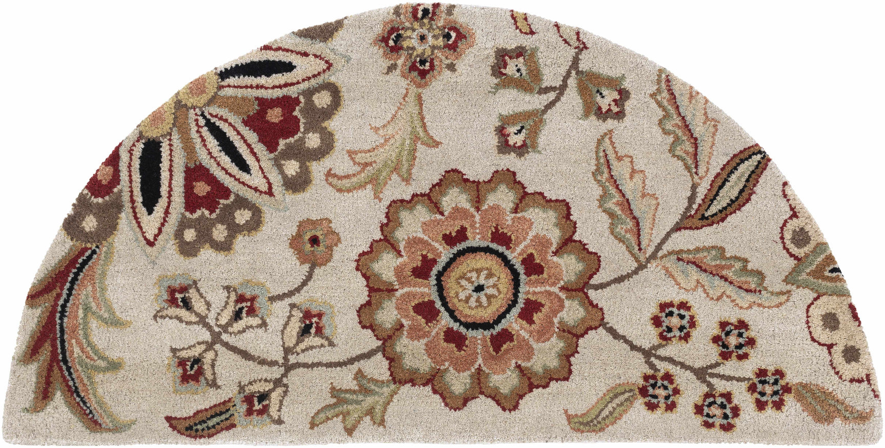 Longford Beige Floral Wool Carpet - Ornate Home