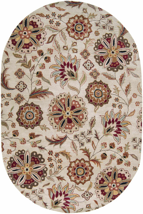 Longford Beige Floral Wool Carpet - Ornate Home