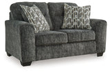 Lonoke Gunmetal 2 Loveseats & Oversized Chair & Ottoman - Ornate Home