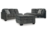 Lonoke Gunmetal 2-Piece Sectional & Ottoman (LAF Corner) - Ornate Home