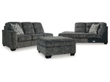 Lonoke Gunmetal 2-Piece Sectional & Ottoman (RAF Corner) - Ornate Home