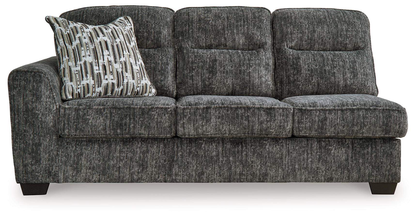 Lonoke Gunmetal 2-Piece Sectional & Ottoman (RAF Corner) - Ornate Home