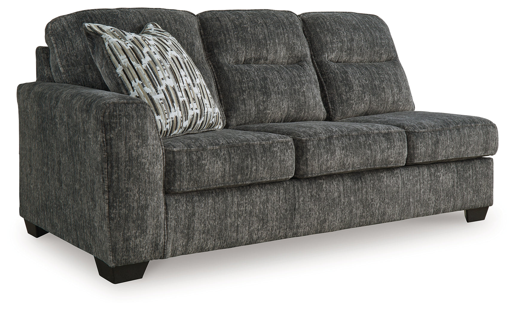 Lonoke Gunmetal 2-Piece Sectional & Ottoman (RAF Corner) - Ornate Home