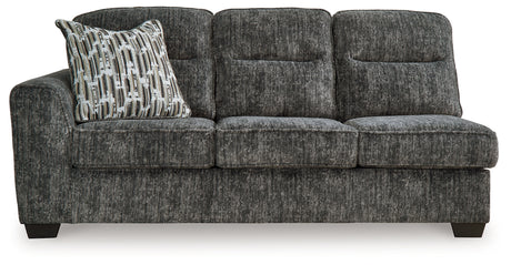 Lonoke Gunmetal 2-Piece Sectional and Ottoman - Ornate Home