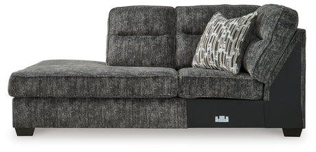 Lonoke Gunmetal 2-Piece Sectional and Ottoman - Ornate Home