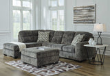 Lonoke Gunmetal 2pc LAF Chaise Sectional - Ornate Home