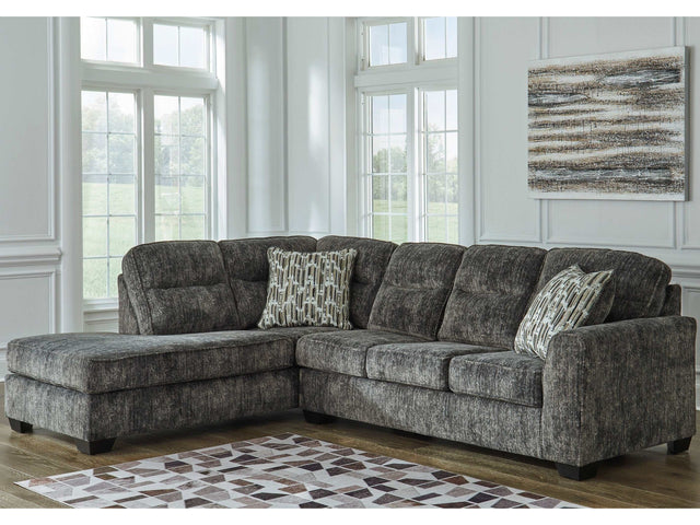 Lonoke Gunmetal 2pc LAF Chaise Sectional - Ornate Home