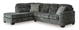 Lonoke Gunmetal 2pc LAF Chaise Sectional - Ornate Home