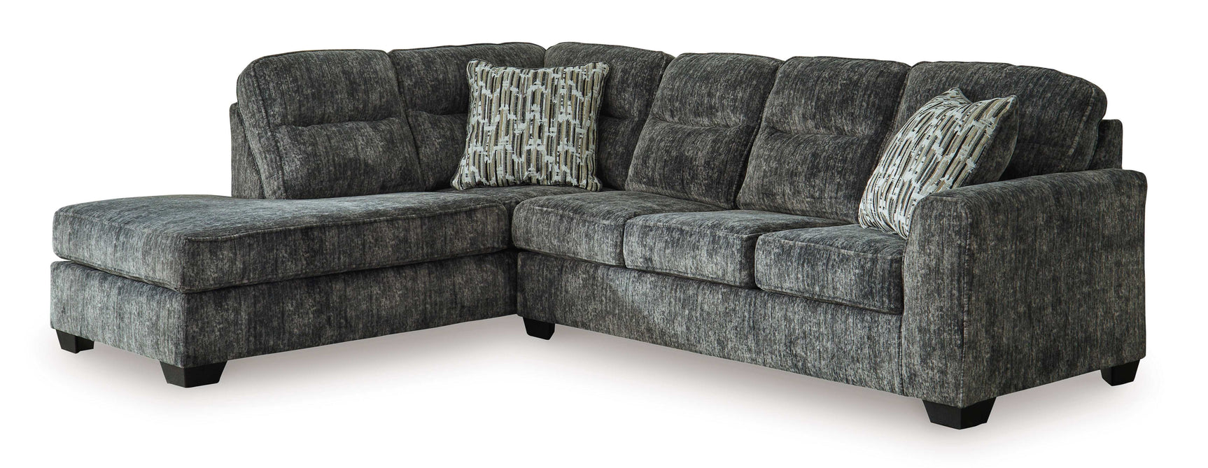 Lonoke Gunmetal 2pc LAF Chaise Sectional - Ornate Home