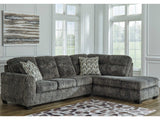 Lonoke Gunmetal 2pc RAF Chaise Sectional - Ornate Home