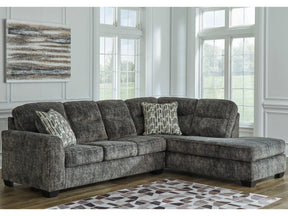 Lonoke Gunmetal 2pc RAF Chaise Sectional - Ornate Home