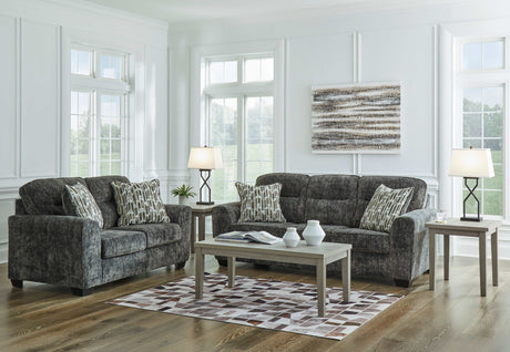 Lonoke Gunmetal Living Room Set / 2pc - Ornate Home