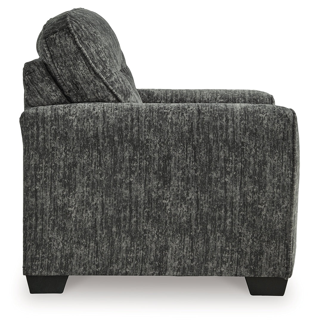 Lonoke Gunmetal Loveseat & Oversized Chair & Ottoman (Online Special Price) - Ornate Home
