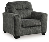 Lonoke Gunmetal Loveseat & Oversized Chair & Ottoman - Ornate Home