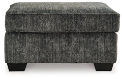 Lonoke Gunmetal Ottoman - Ornate Home