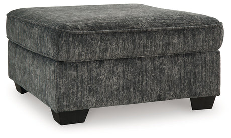 Lonoke Gunmetal Oversized Accent Ottoman - Ornate Home